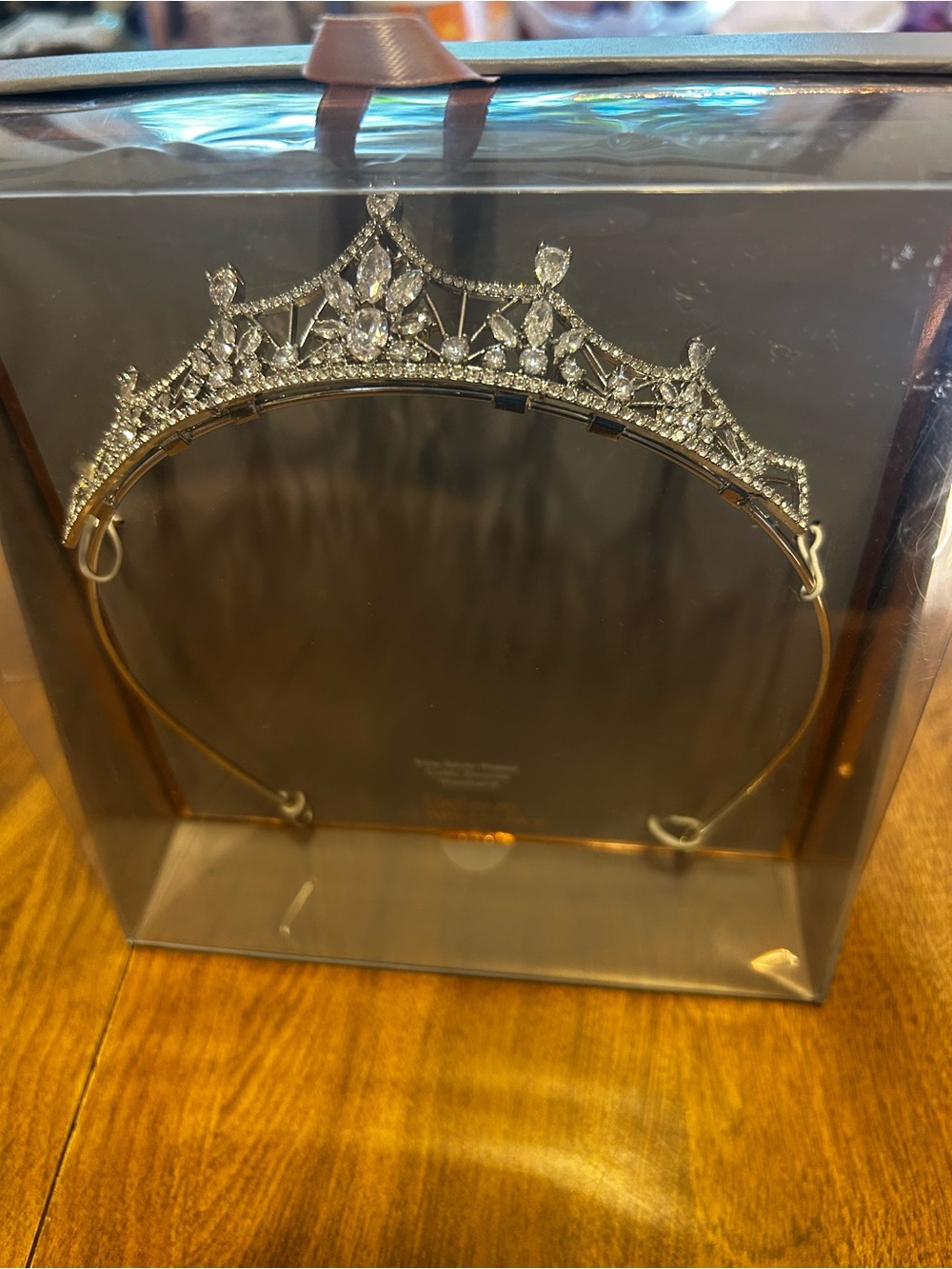 Silver Crystal Tiara Headband - Elegant Accent